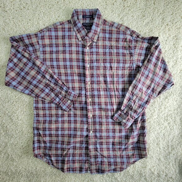 Daniel Cremieux Other - Daniel Cremieux Button Down Shirt Large Mens Red Plaid Classic Fit Fine Italian